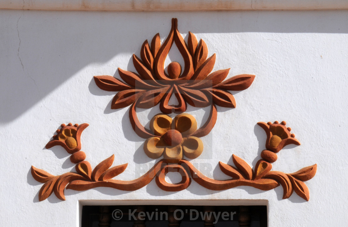 "Architectural detail, Mission San Xavier del Bac" stock image