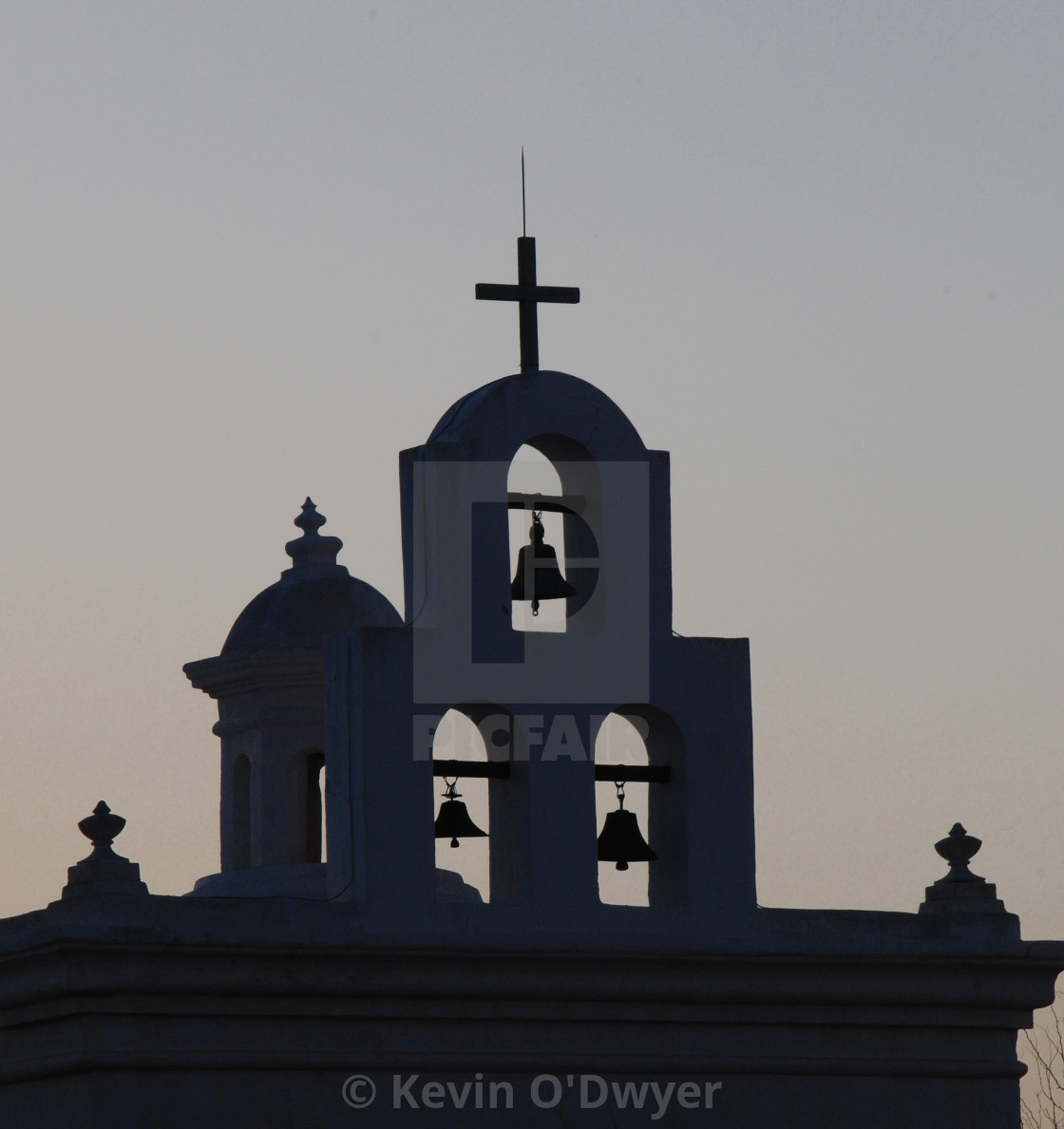 "Sunset, Mission San Xavier del Bac" stock image