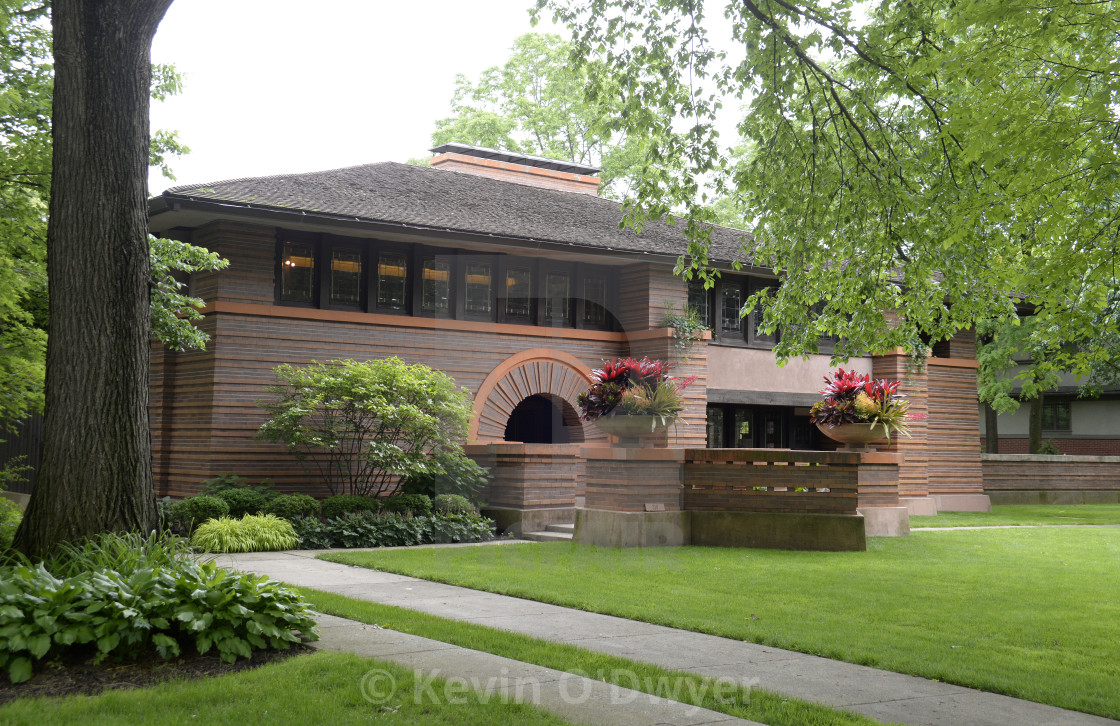 "Heurtley House, Oak Park. Frank Lloyd Wright Architecture" stock image