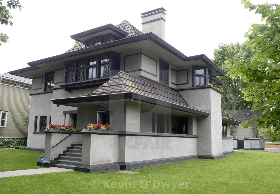 "Hills–DeCaro House, Oak Park, Frank Lloyd Wright Architect" stock image