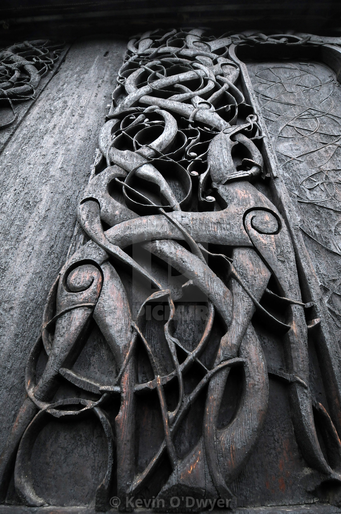 "North carved panel, Urnes Stave Church" stock image