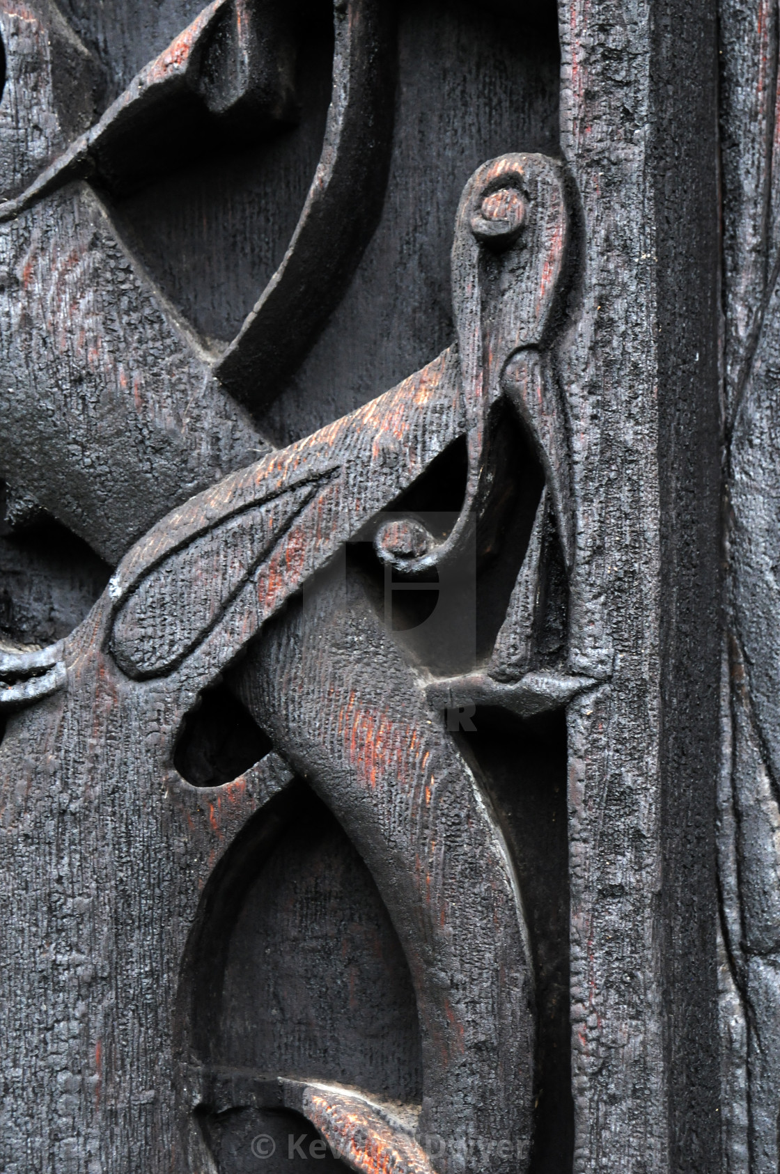 "Carved Detail, North carved panel, Urnes Stave Church" stock image