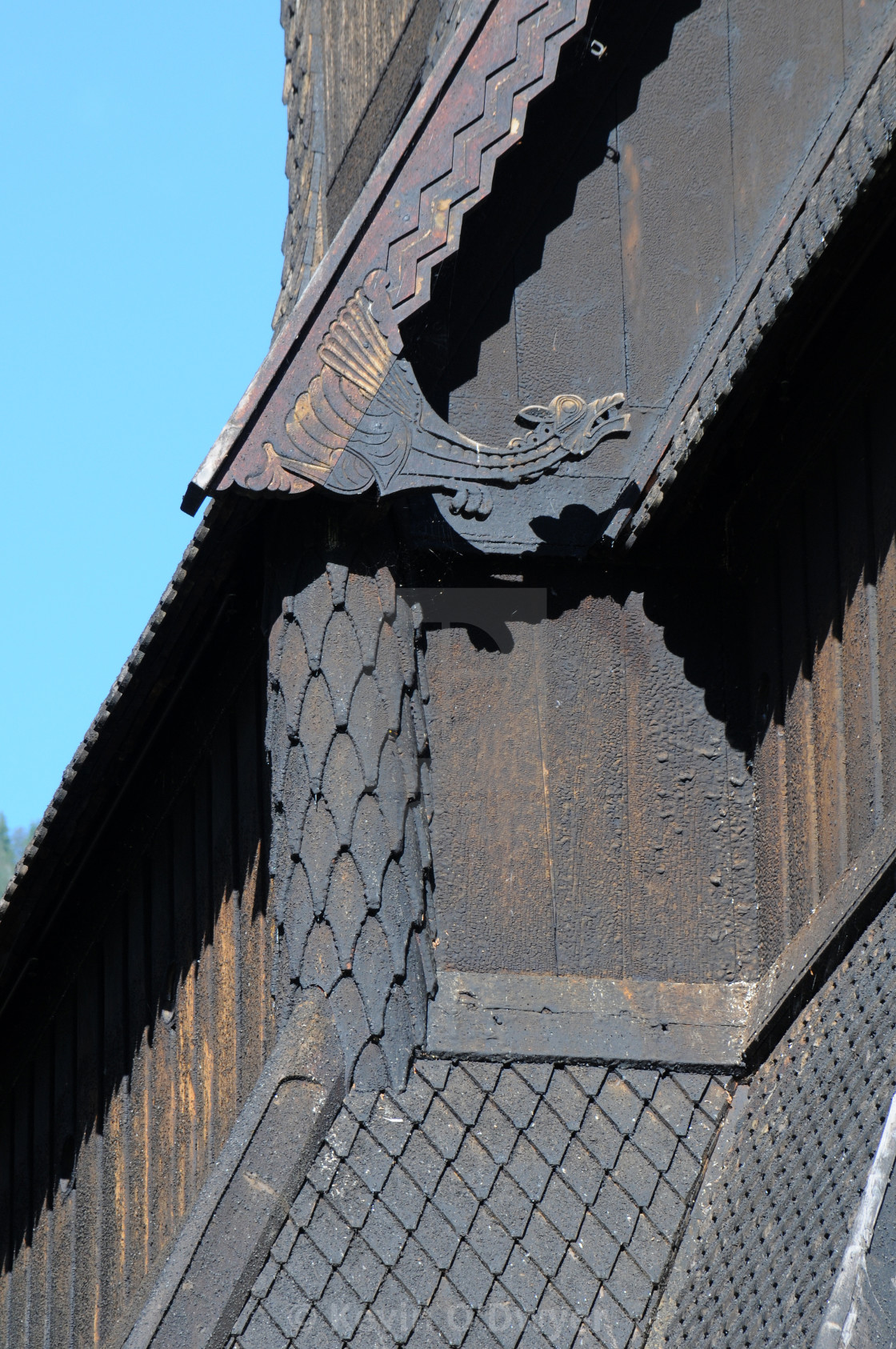 "Roof Detail, Hopperstad Stave Church" stock image