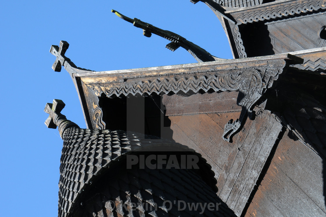 "Roof Detail, Hopperstad Stave Church" stock image