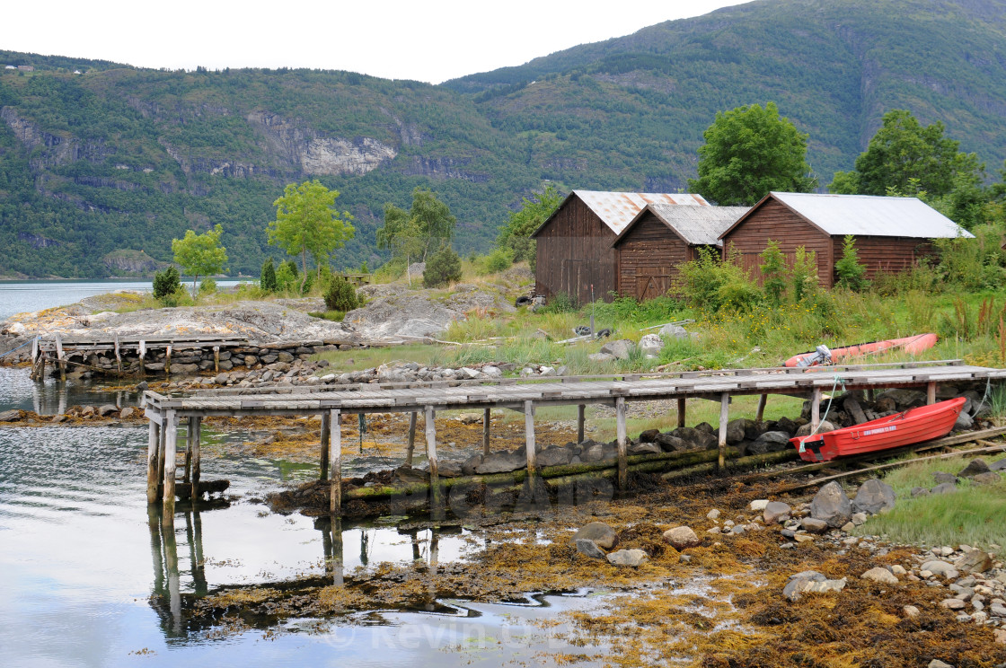 "Tides out. Solvorn, Norway" stock image