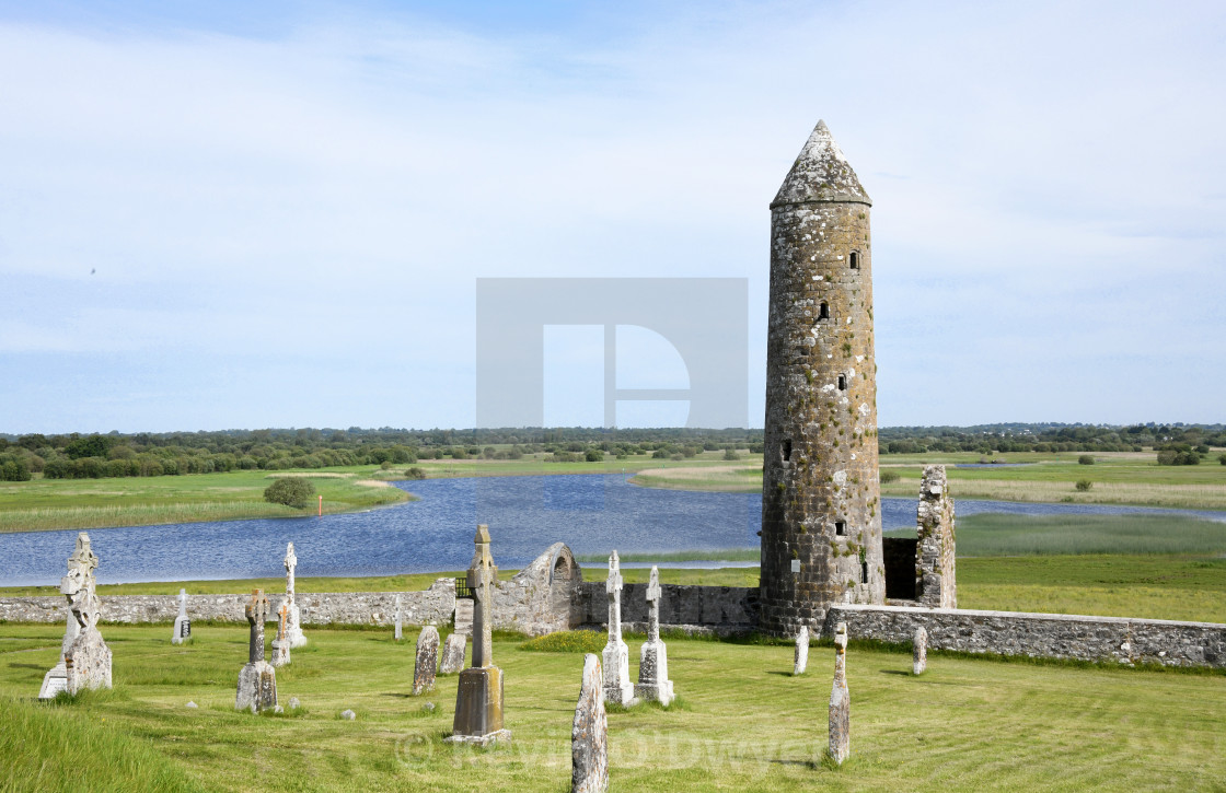 "Round Tower, Clonmacnoise Monastic Site" stock image