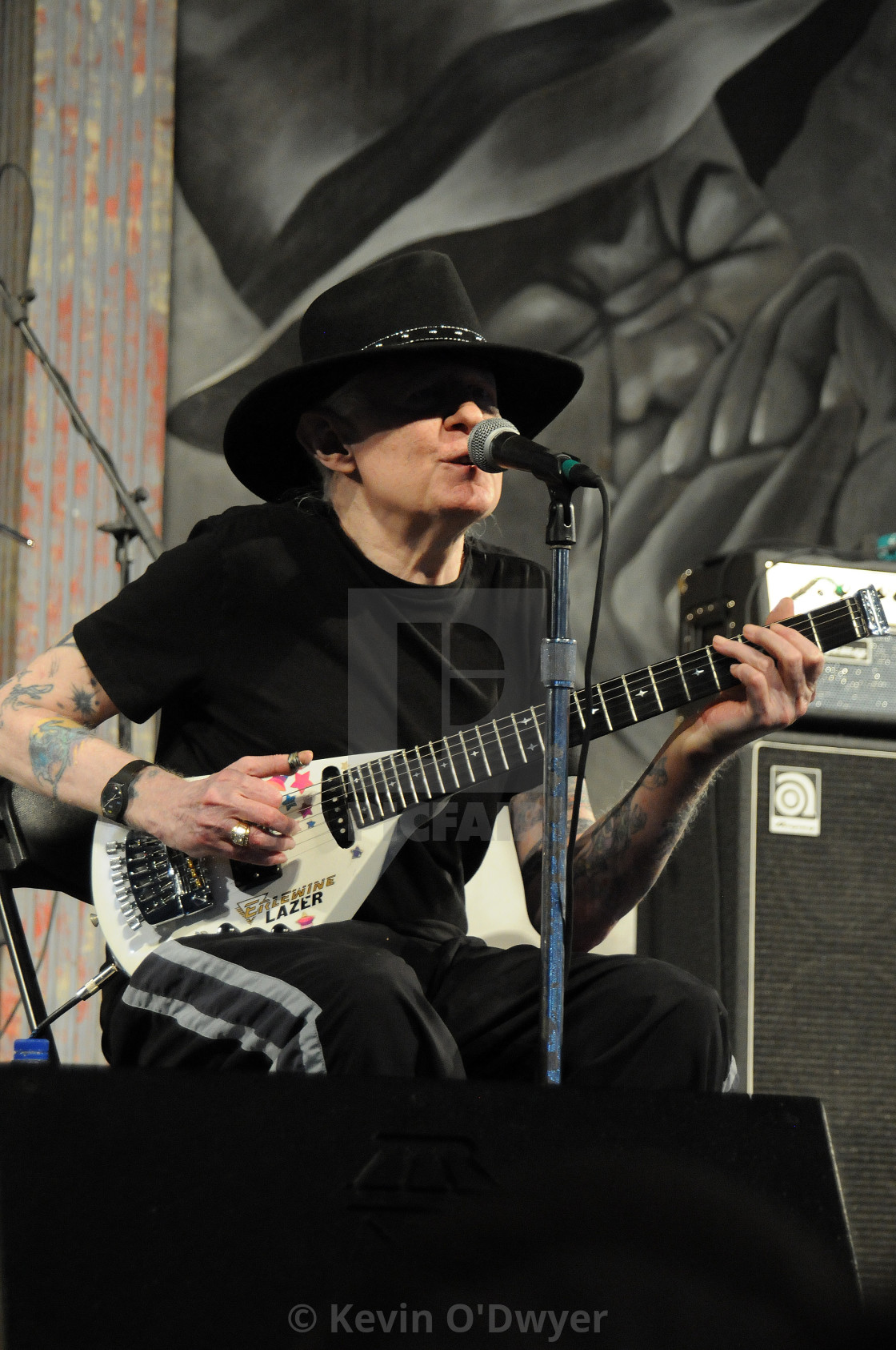 "Johnny Winter at Jazz Fest." stock image