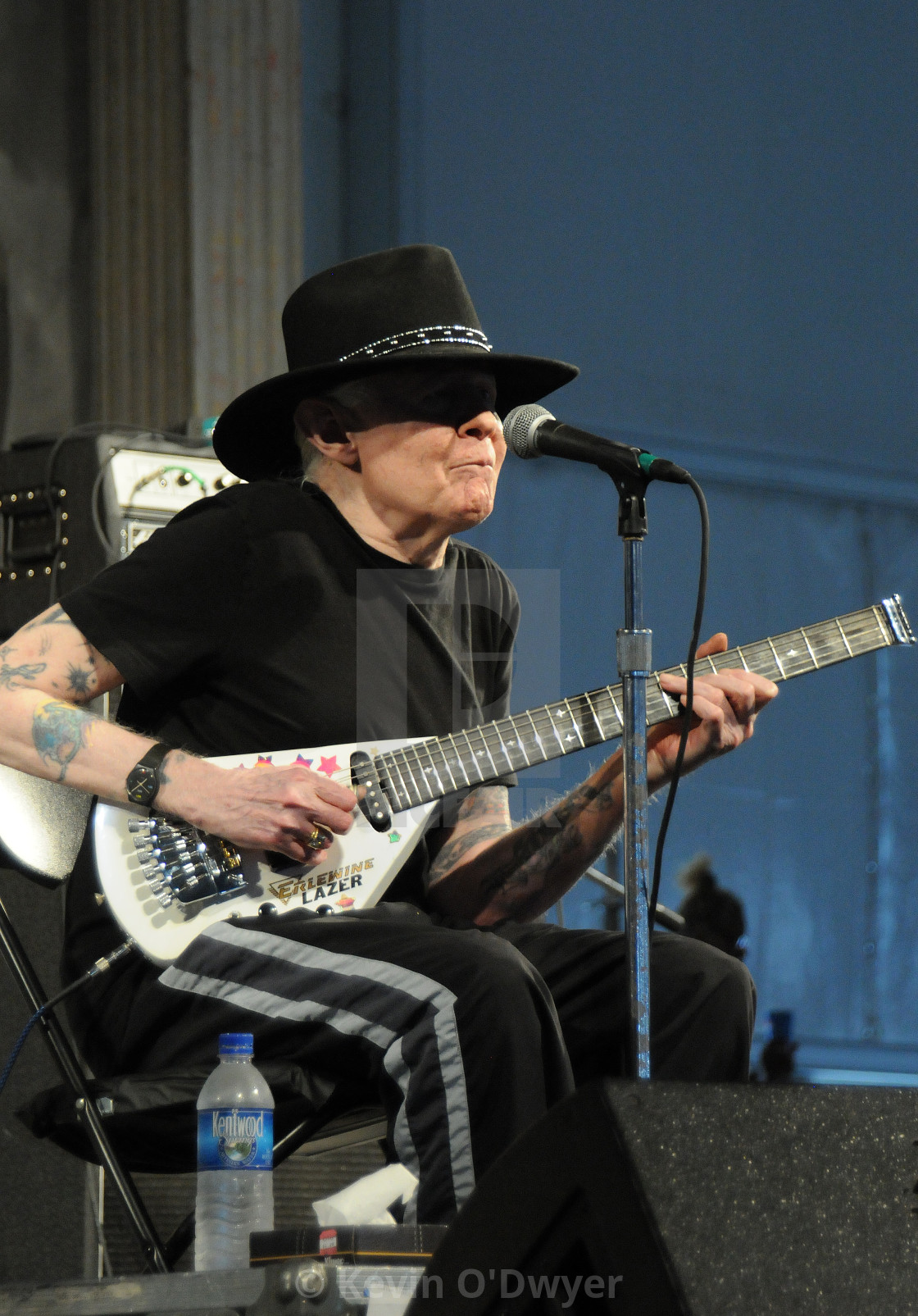 "Johnny Winter at Jazz Fest." stock image