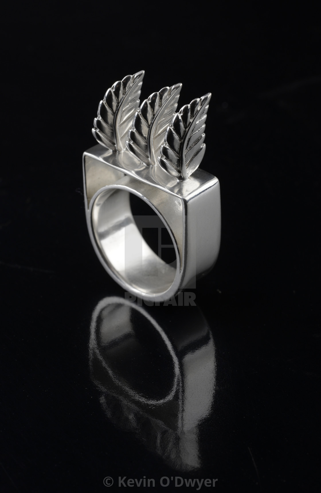 "Sterling silver ring by Kevin O'Dwyer" stock image