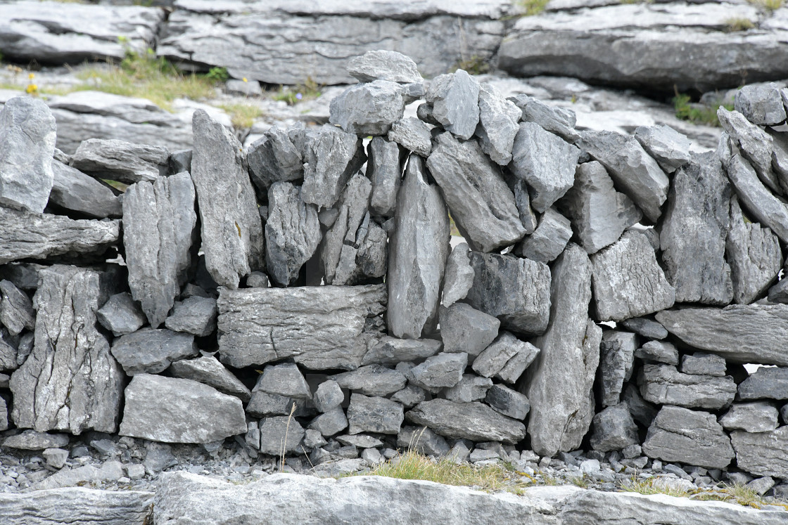 "The Burren Limestone walls" stock image