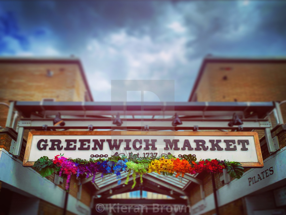 "Greenwich Market Rainbow" by Kieran Brown - £8.68 "Greenwich Market Rainbow" stock image