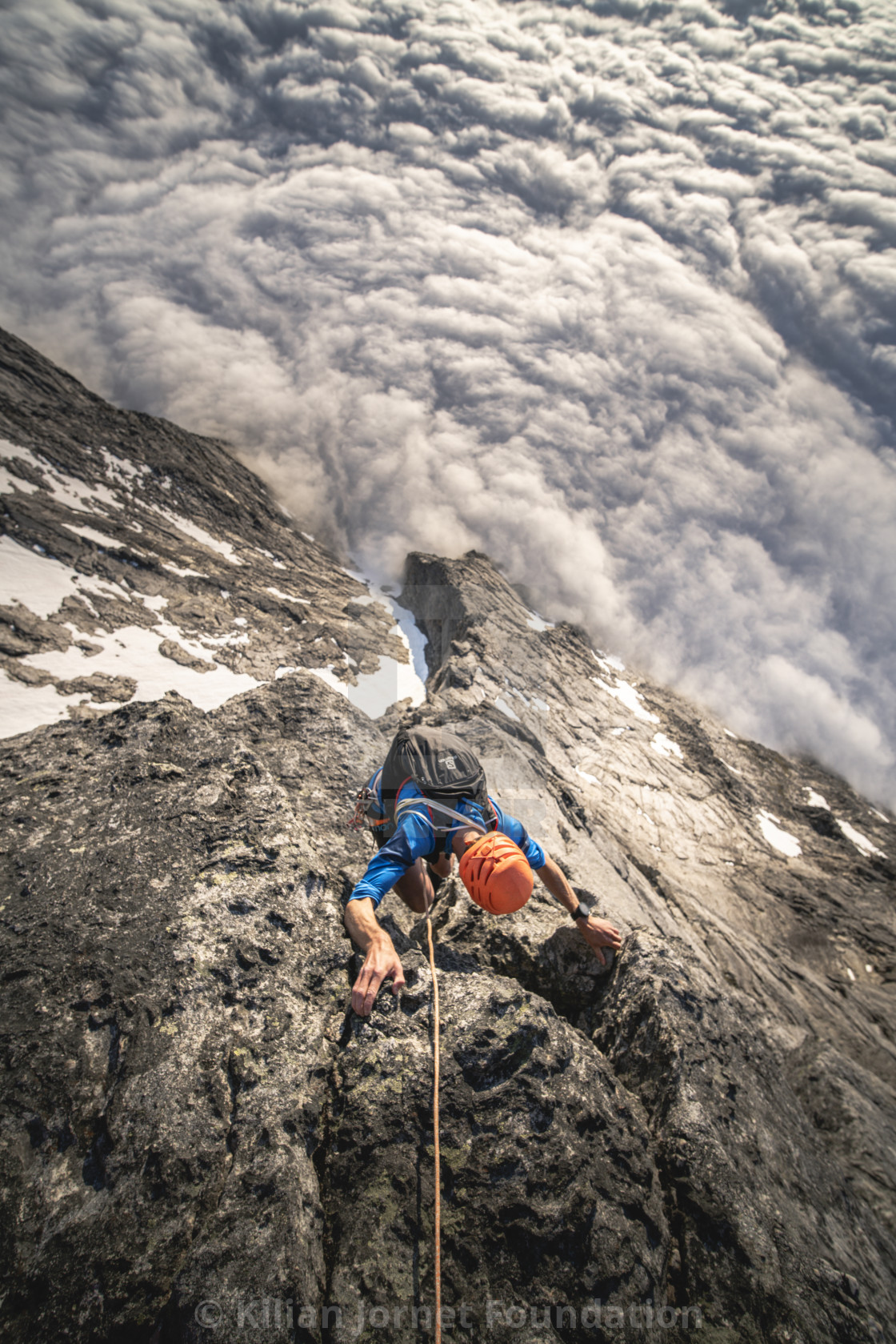 "Escaping the clouds" stock image