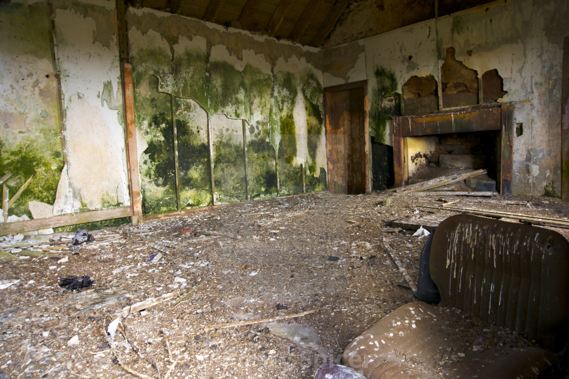 "Abandoned Derelict House Interior" stock image