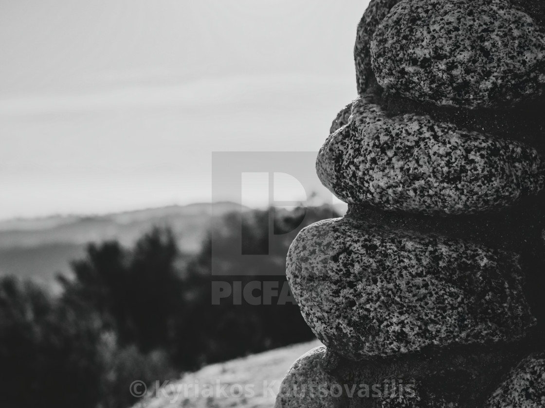 "Stacked stone column" stock image