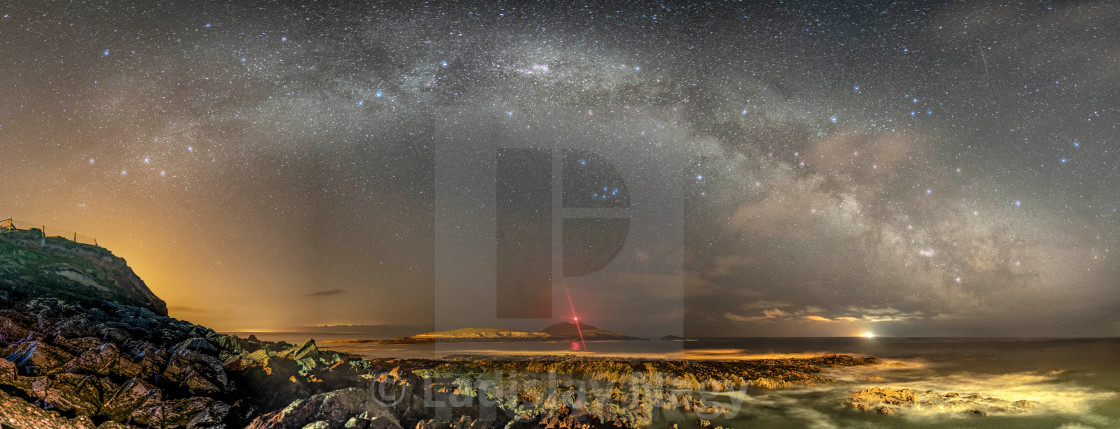 "Milky Way Over The Lighthouse" stock image