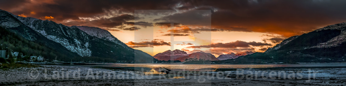 "GH_Sunset over Ballachulish and Loch Leven_Panorama" by Laird Armando Rodríguez Bárcenas Jr - £150.00 "GH_Sunset over Ballachulish and Loch Leven_Panorama" stock image