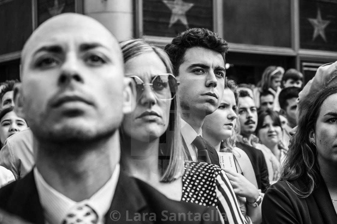 "Expectant crowd" stock image