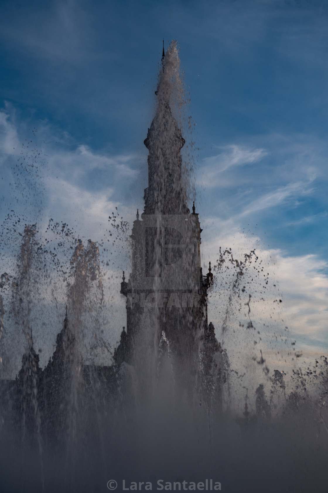 "Water before a tower" stock image