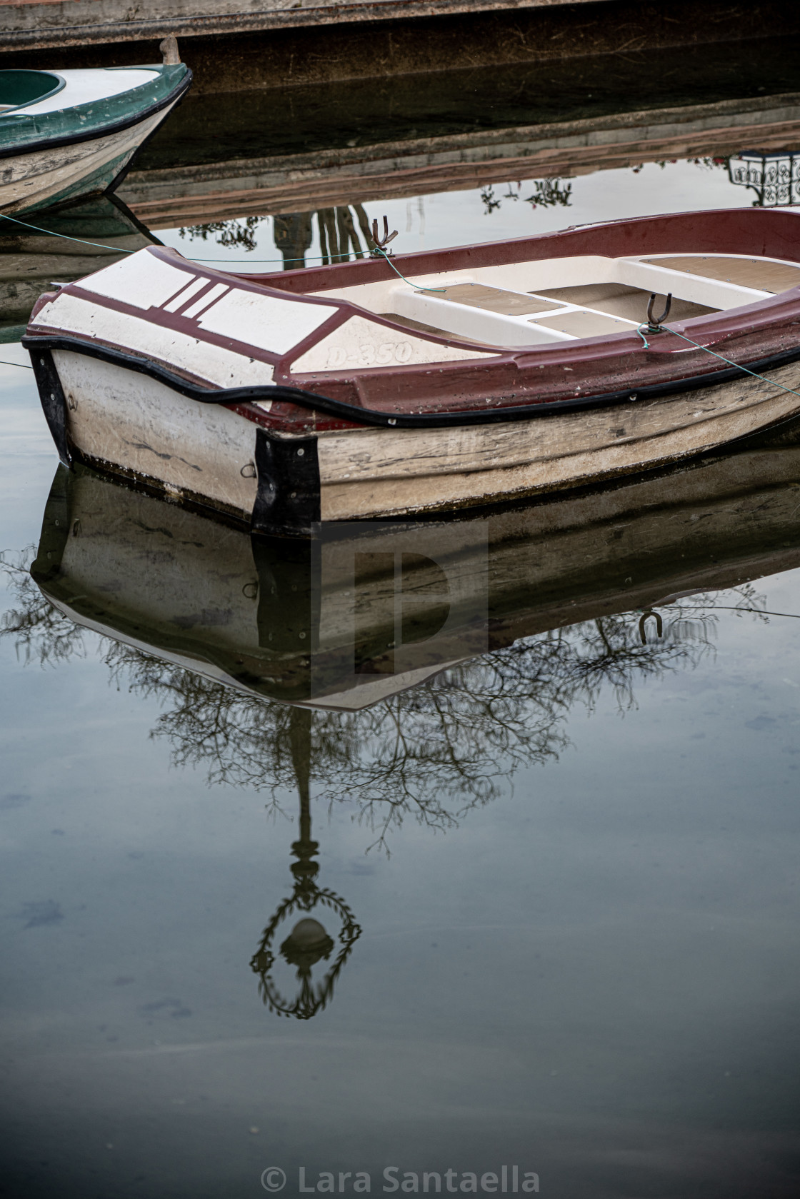 "The reflection of a boat" stock image