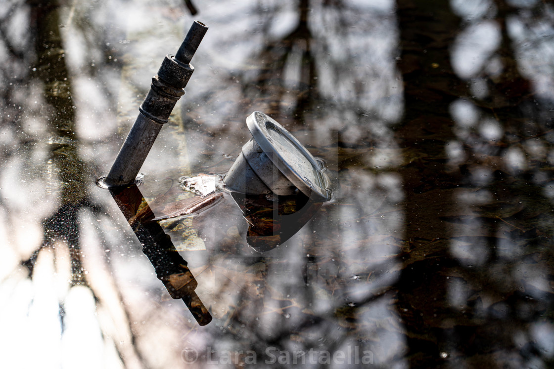 "Reflections on still water" stock image