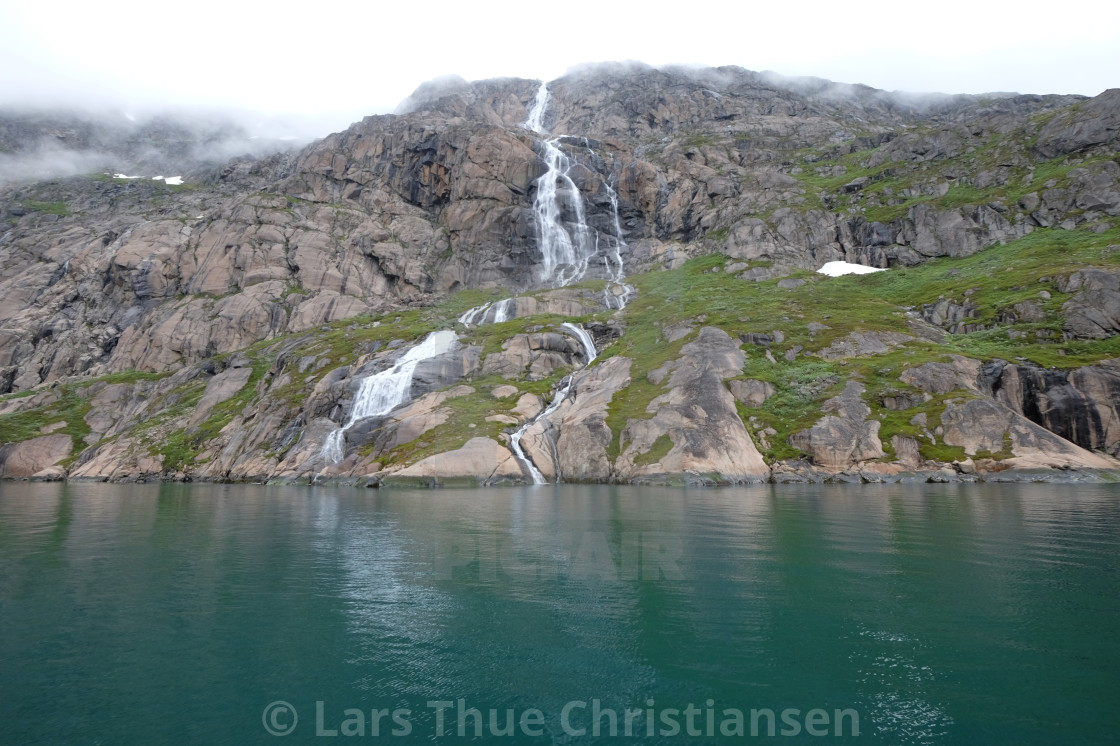 "Waterfall in Greenland" stock image