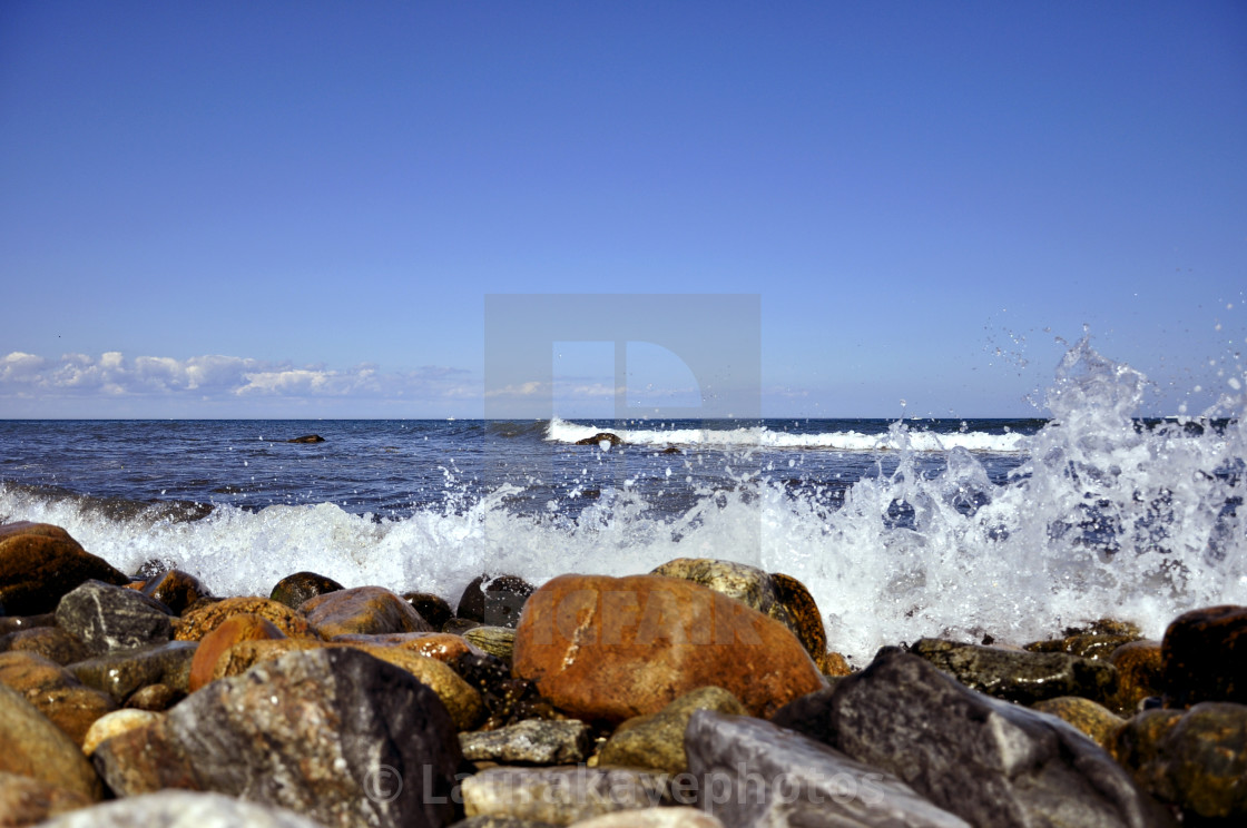 "Waves Crashing at the Point" stock image