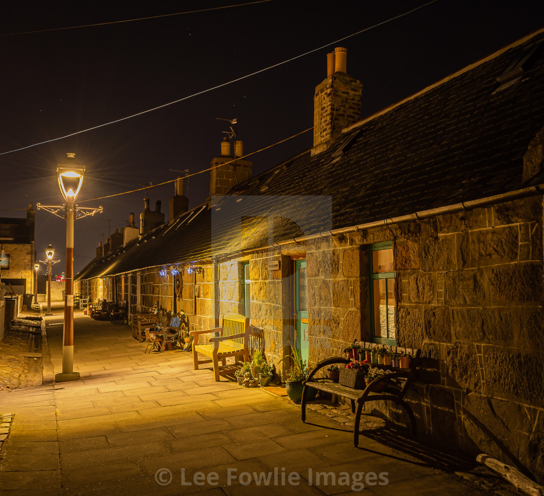 "Fittie at Night, Aberdeen" stock image