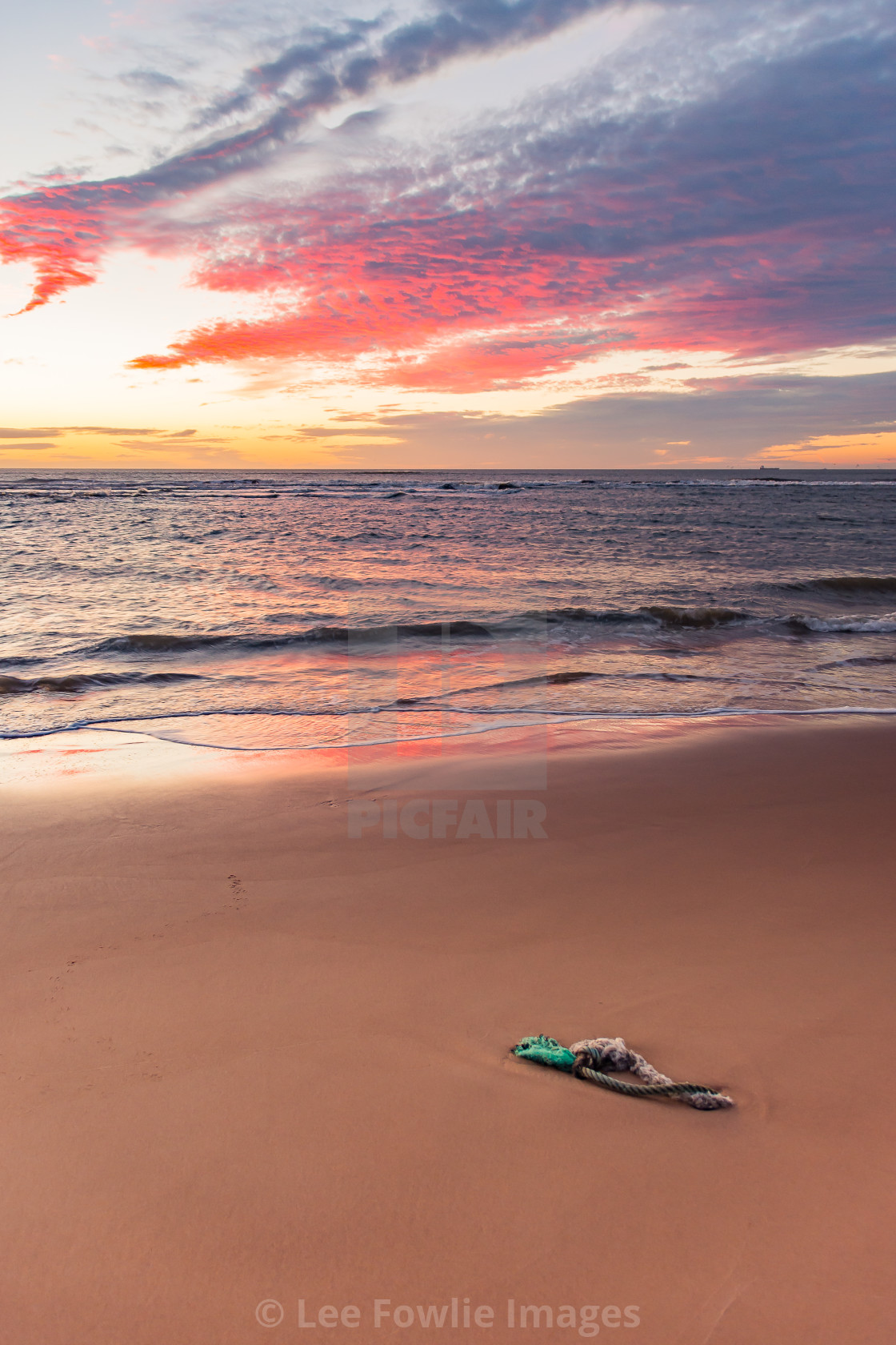 "Dawn at Balmedie Beach" stock image