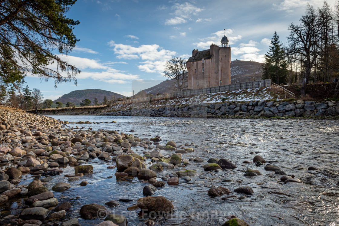 "Aberdeldie Castle & The River Dee" stock image