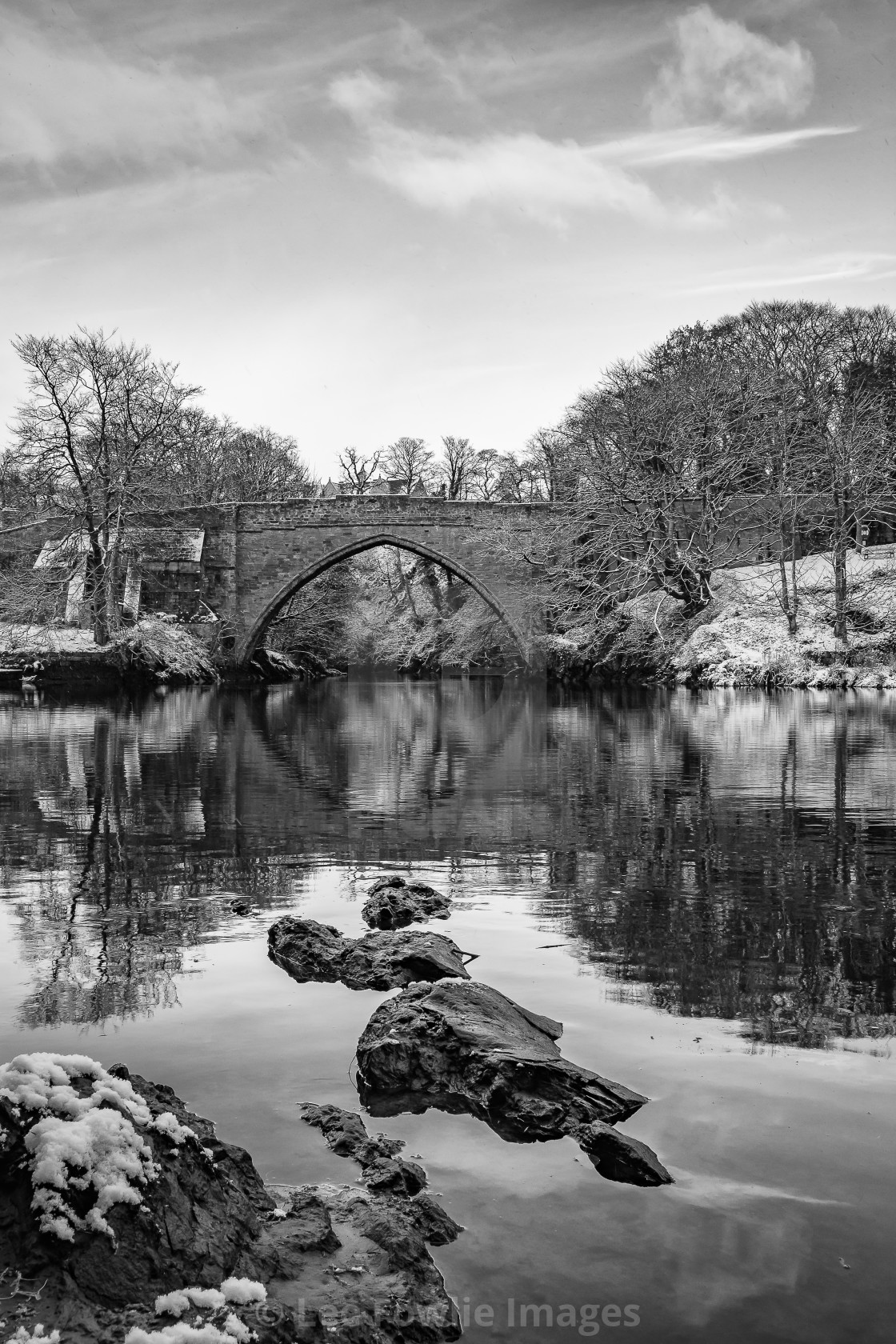 "Brig O' Balgownie, Aberdeen B&W" stock image