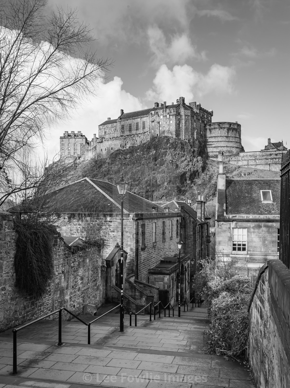 "Edinburgh Castle B&W" stock image