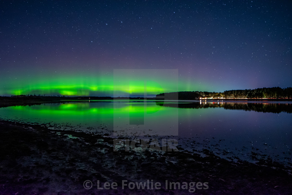 "Northern Lights Ythan Reflections" stock image