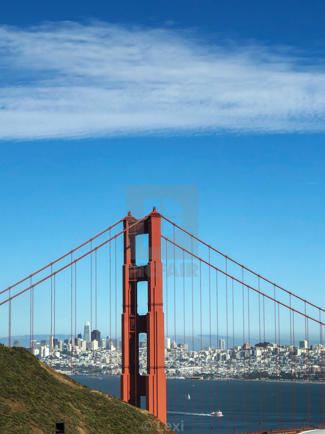 "City Through the Bridge" stock image