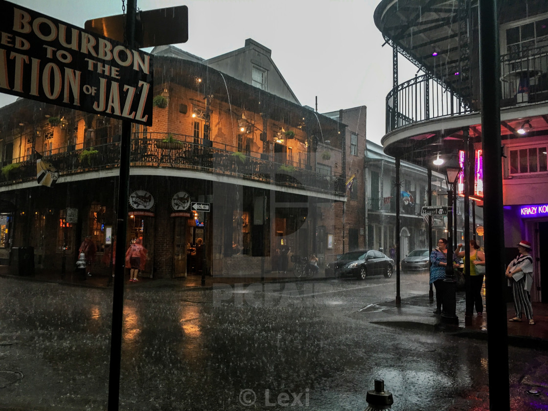 "Rainy Bourbon Street" stock image