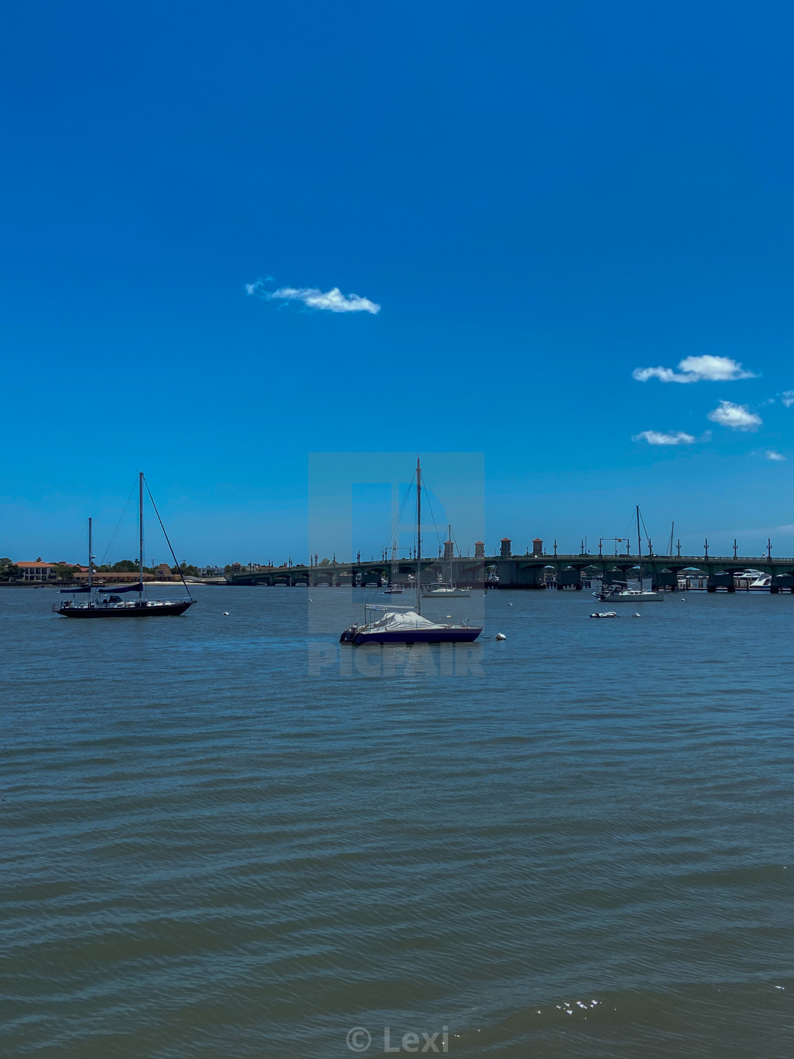 "Boats on the Bay" stock image