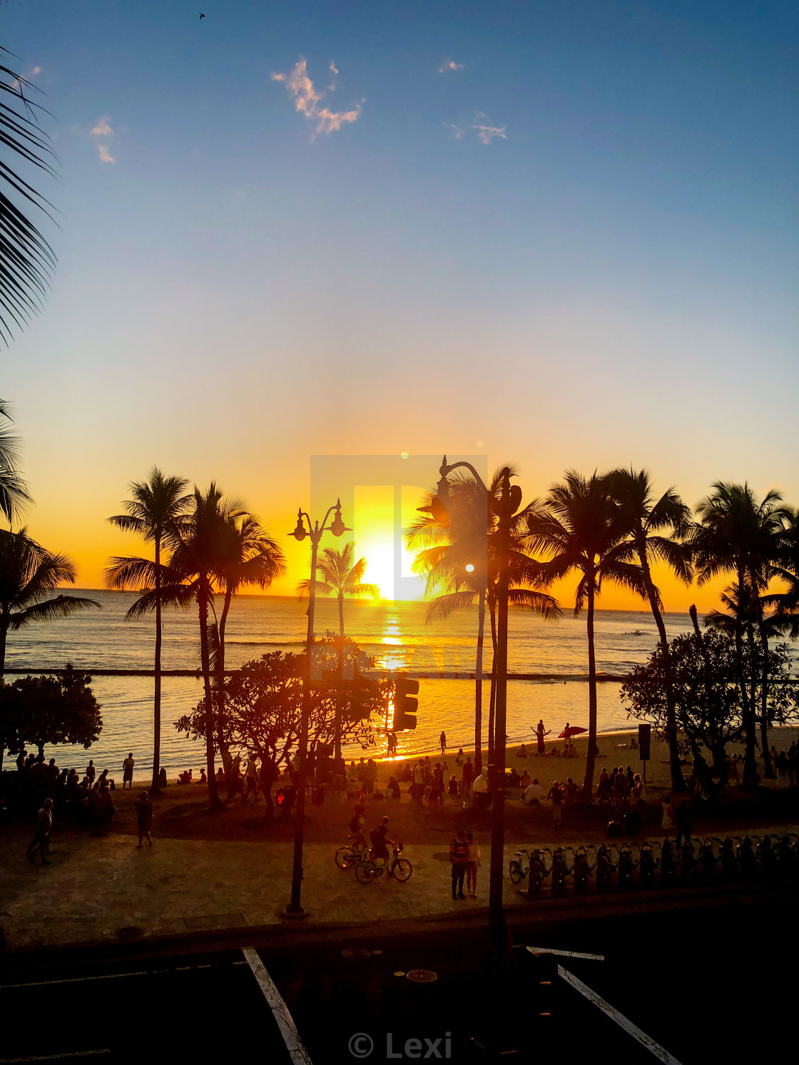 "Waikiki Sunset" stock image