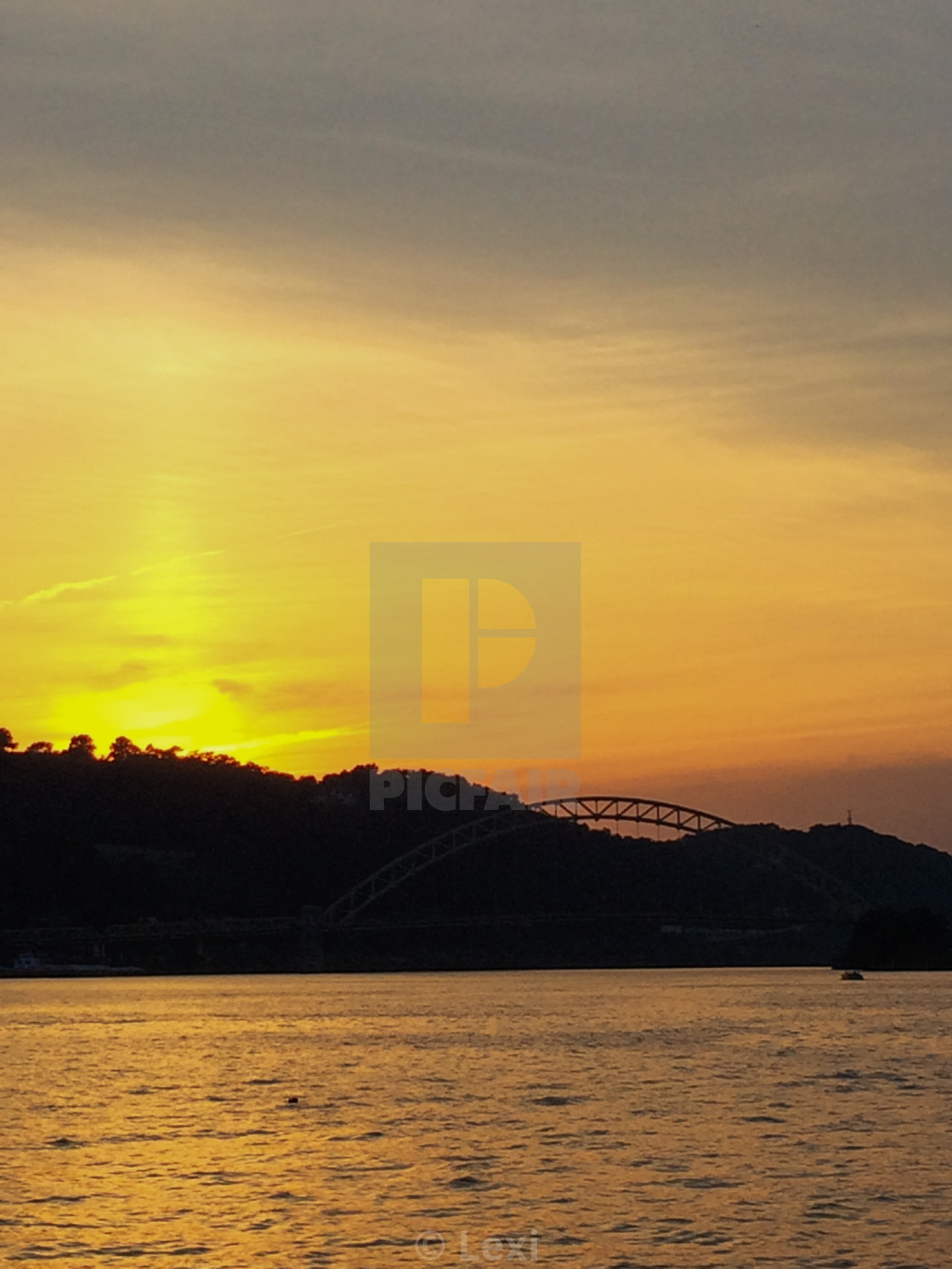"Point State Park Sunset" stock image