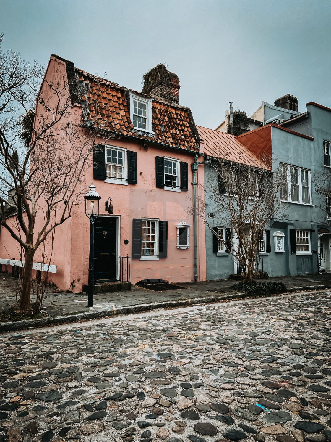 "Charleston Pink House" stock image