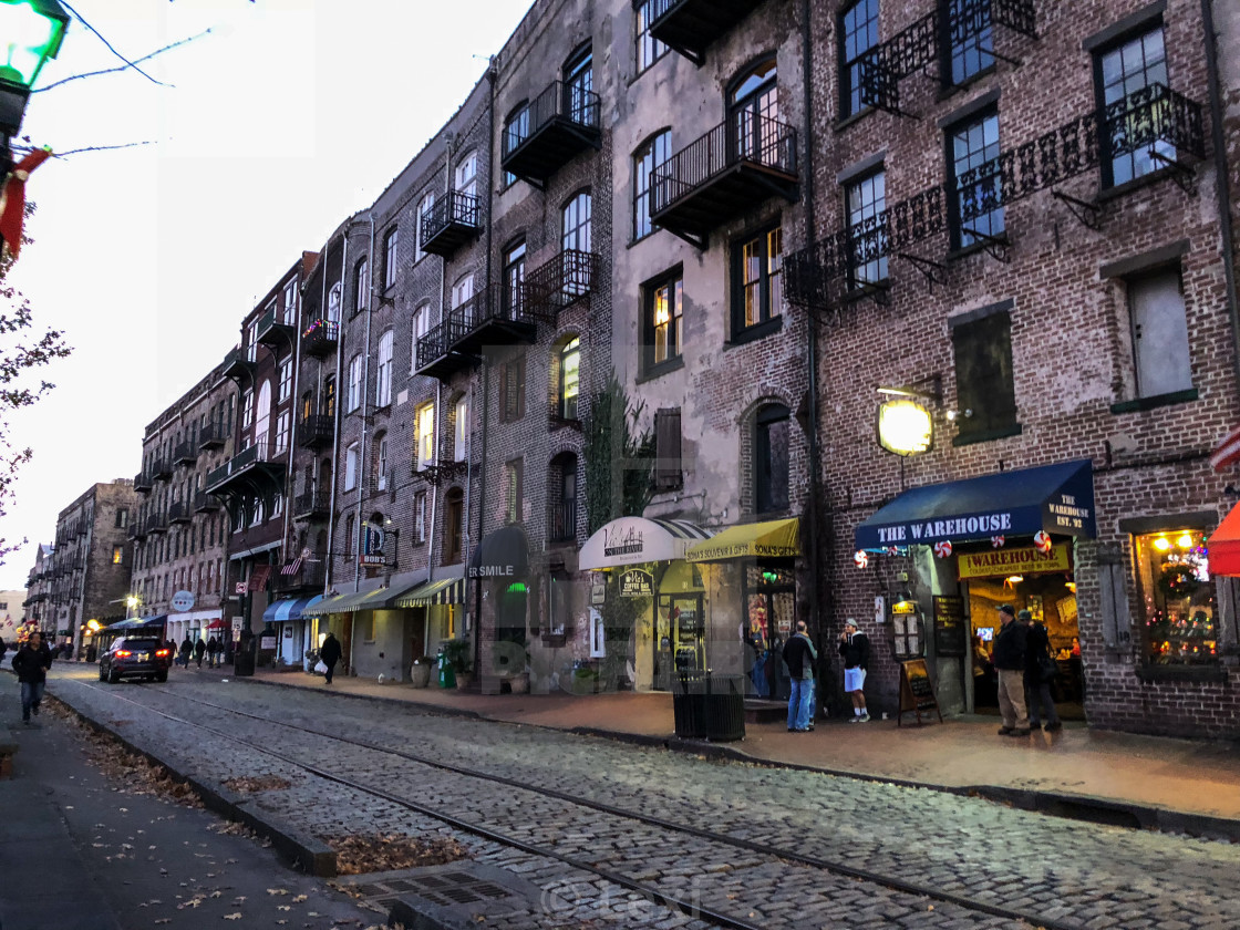 "Evening on River Street" stock image