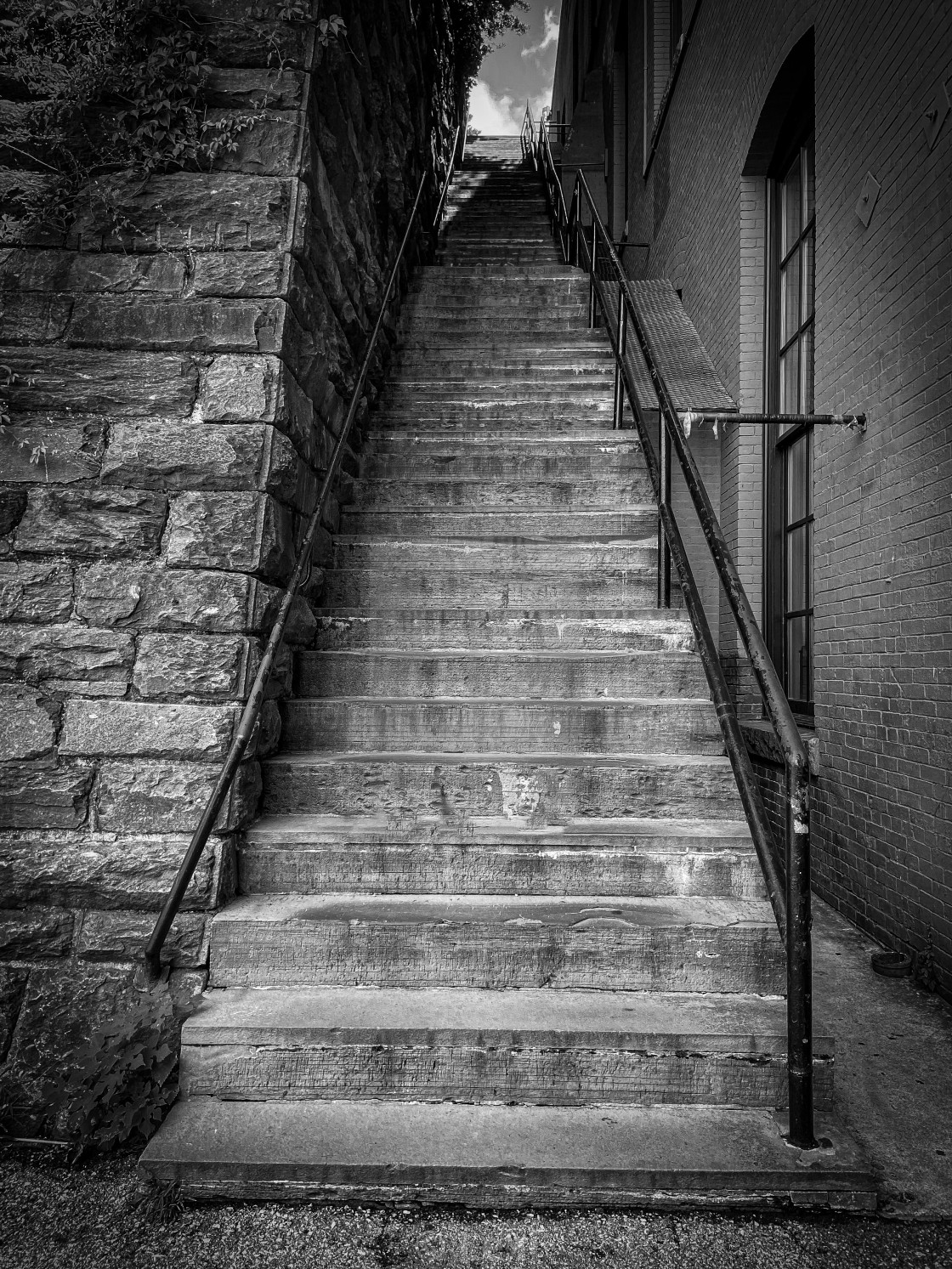 "Exorcist Steps b&w" stock image