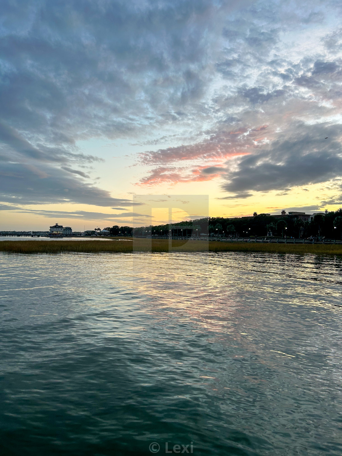 "Harbor Sunset" stock image