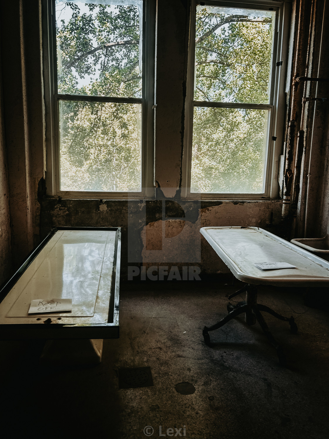 "Morgue Tables" stock image