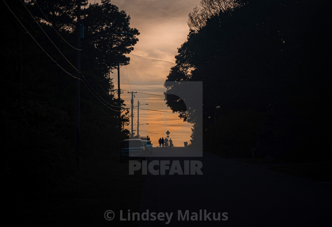 "Sunset Silhouettes" stock image