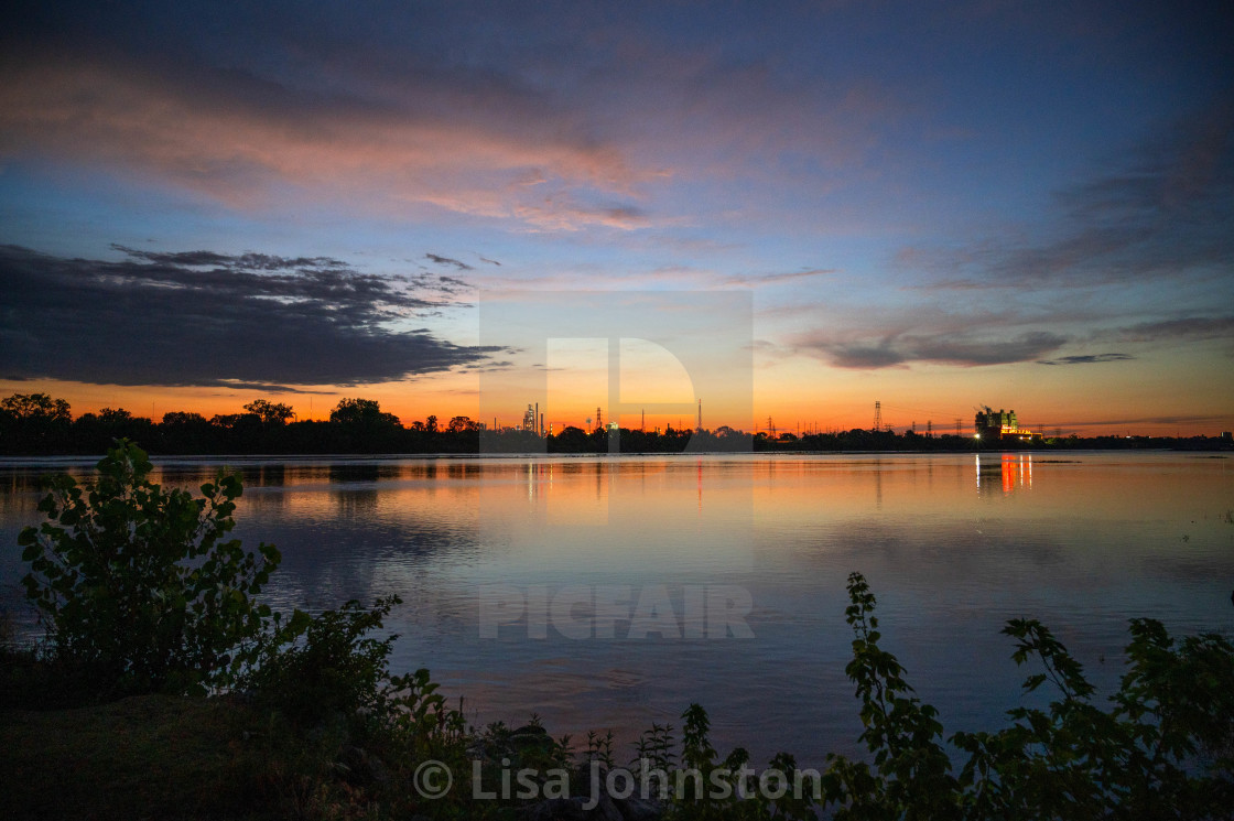 "Sunset on the ARkansas River" stock image