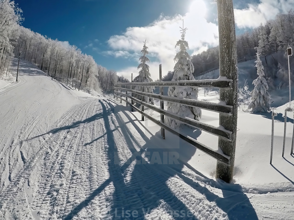 "A ski slope with a winter color." by Lise Vanasse - £1.00 "A ski slope with a winter color." stock image