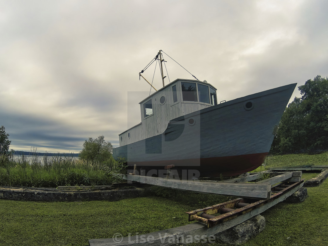 "An old boat in dry dock." by Lise Vanasse - £1.00 "An old boat in dry dock." stock image
