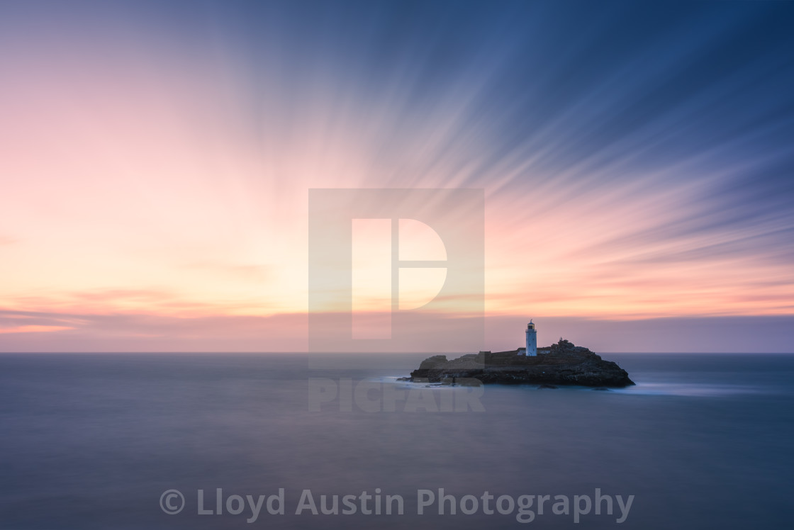 "Last Light At Godrevy" stock image