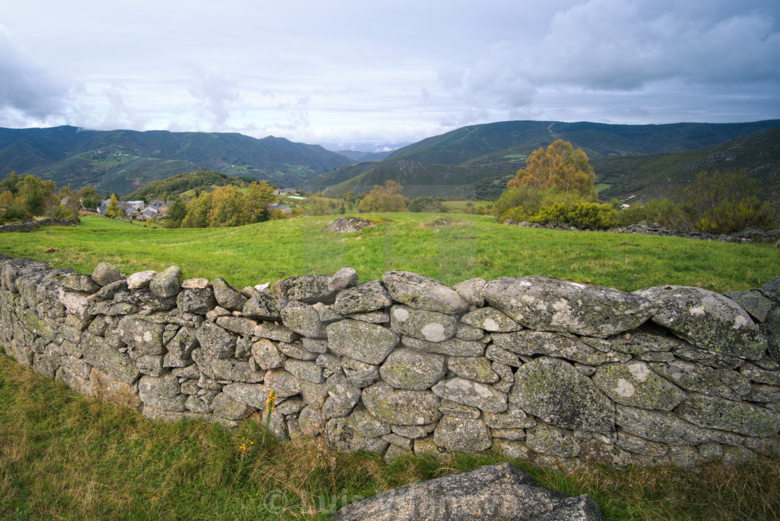 "Ancient dry stone walls delimit the pastures in Ancares" by Luis Vilanova - $15.31 "Ancient dry stone walls delimit the pastures in Ancares" stock image