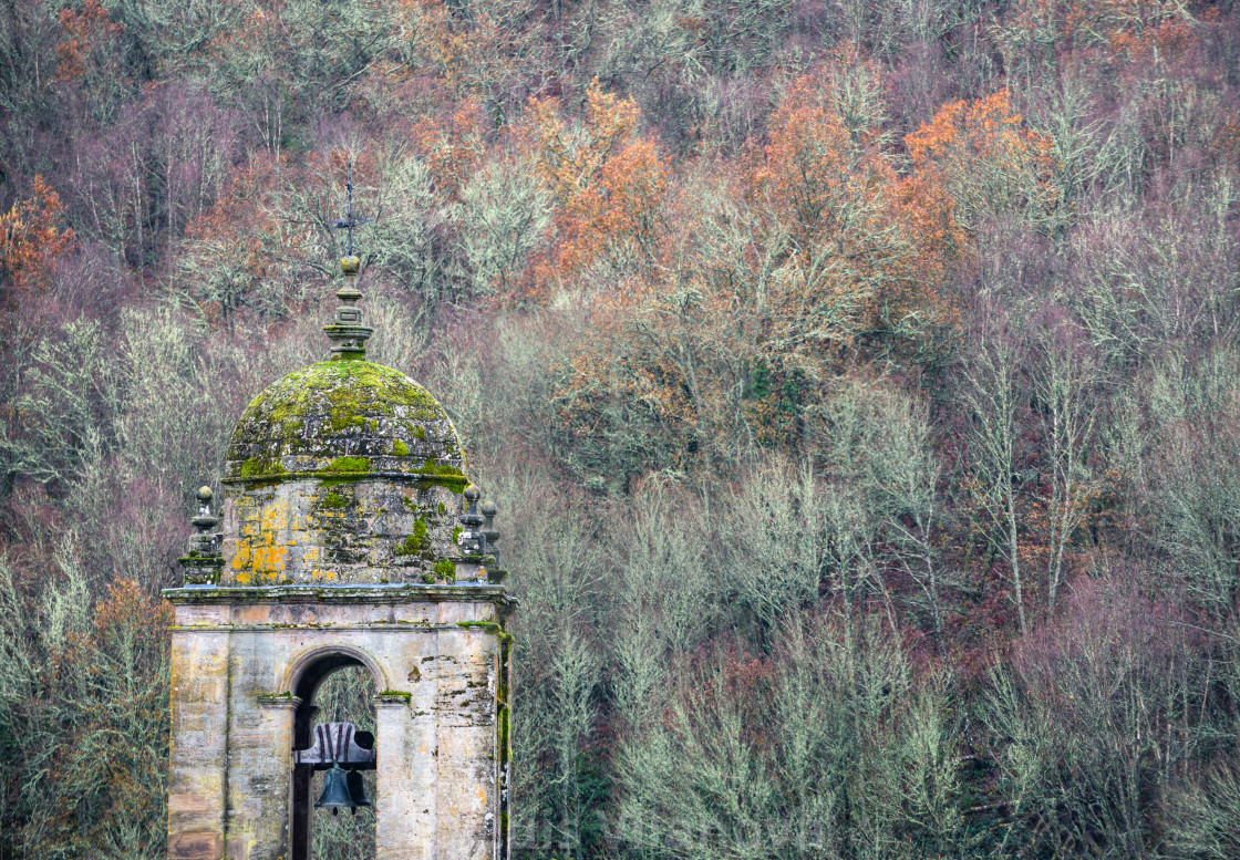 "Old mossy stone bell tower in a rural church" by Luis Vilanova - $15.31 "Old mossy stone bell tower in a rural church" stock image