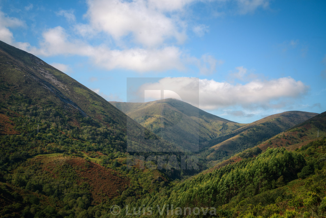 "Large ancient mountains eroded into rounded shapes in the Xistra" by Luis Vilanova - $15.31 "Large ancient mountains eroded into rounded shapes in the Xistra" stock image
